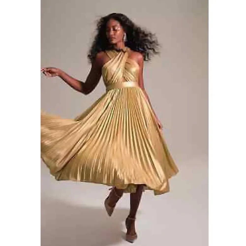 Anthropologie Pleated Halter Midi Dress
Verb by Pallavi Singhee